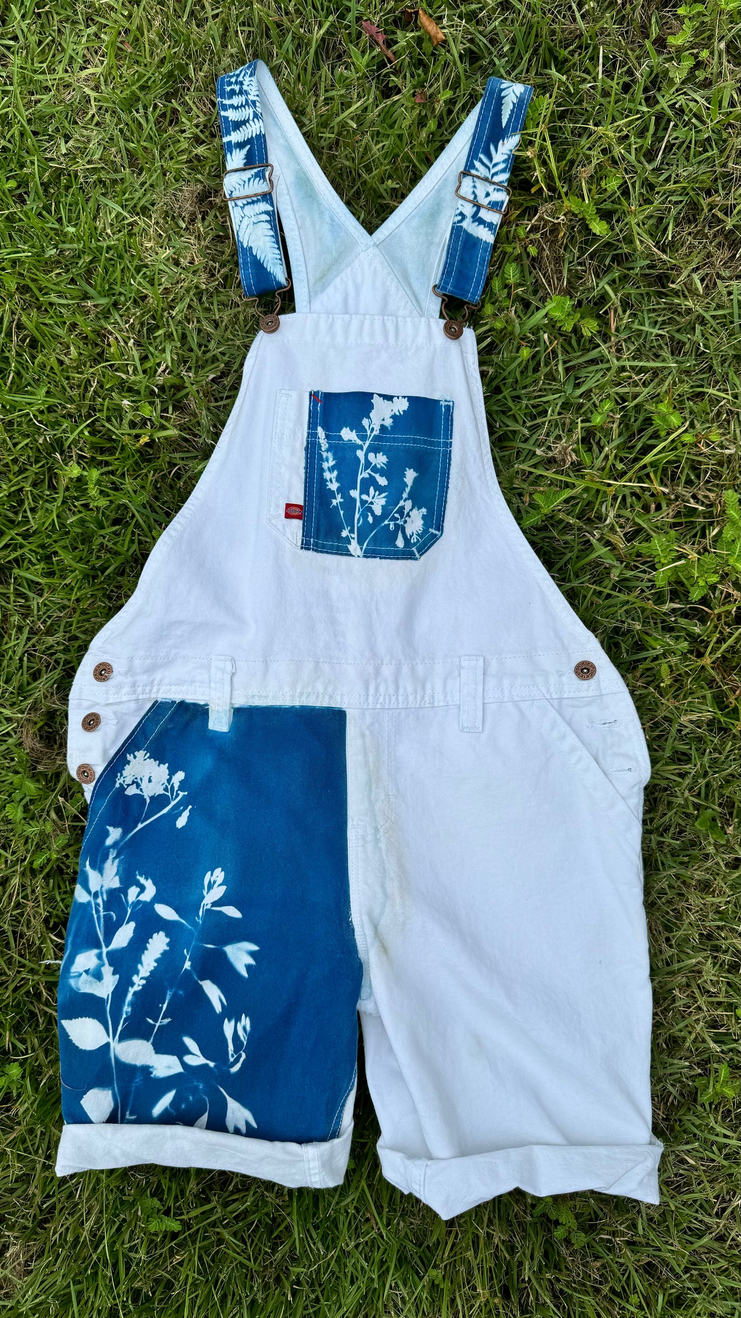 Dickies White Short Overalls • Small