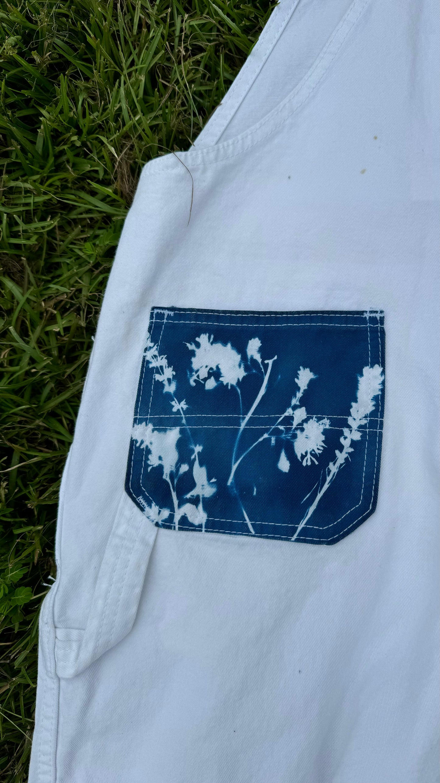 Dickies White Short Overalls • Small