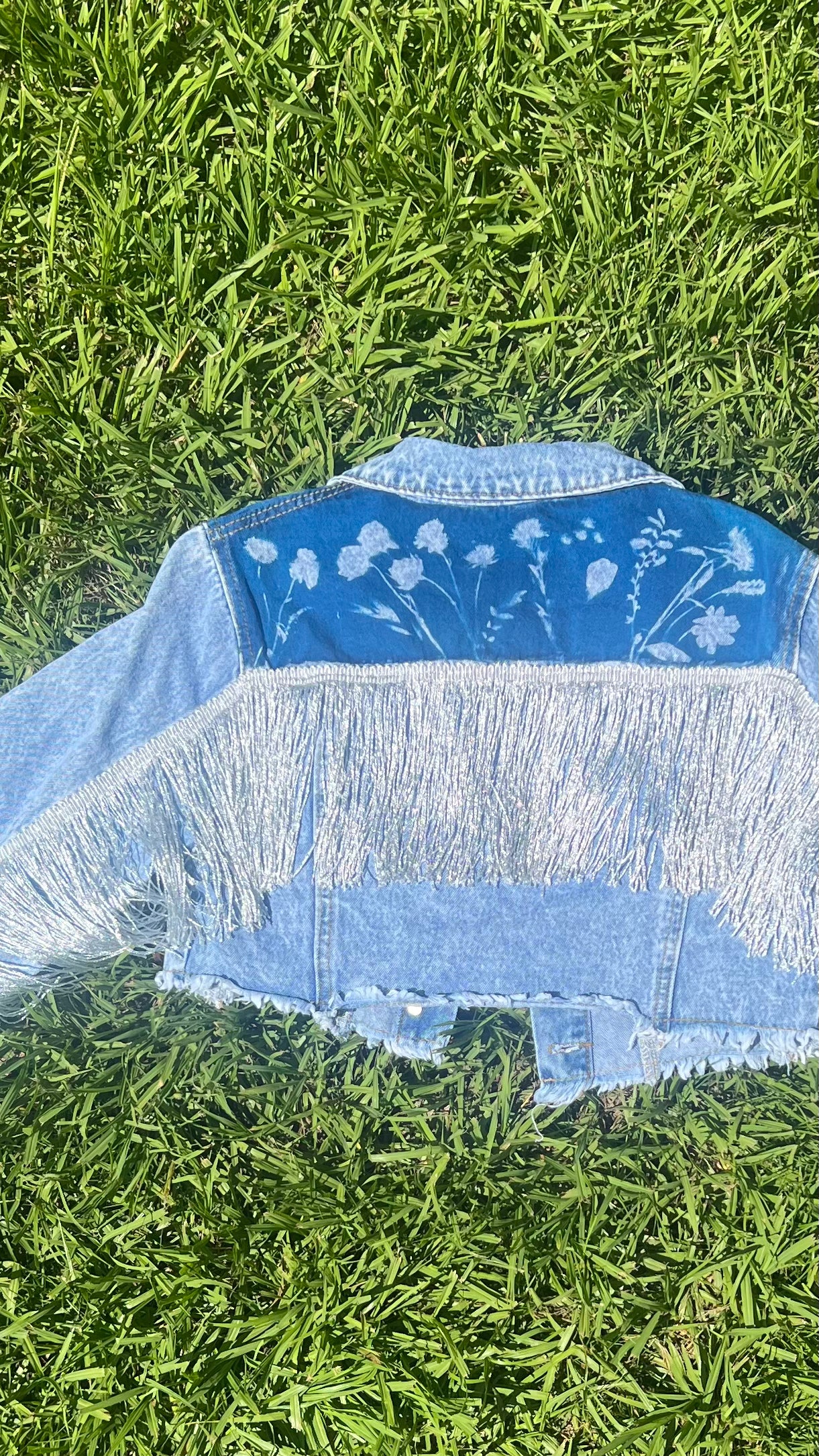 Jean Cut Off Fringe Jacket • Small