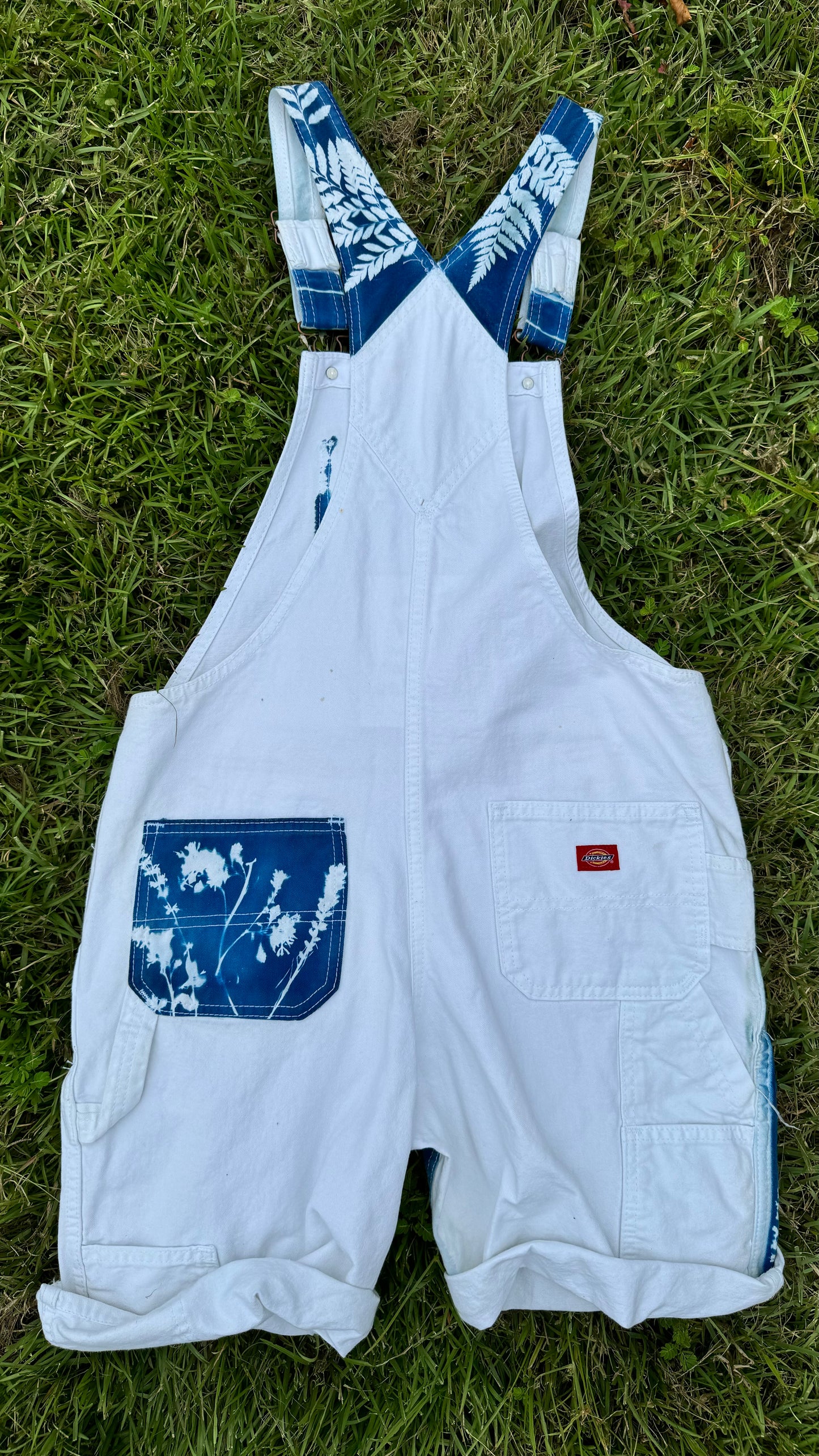 Dickies White Short Overalls • Small