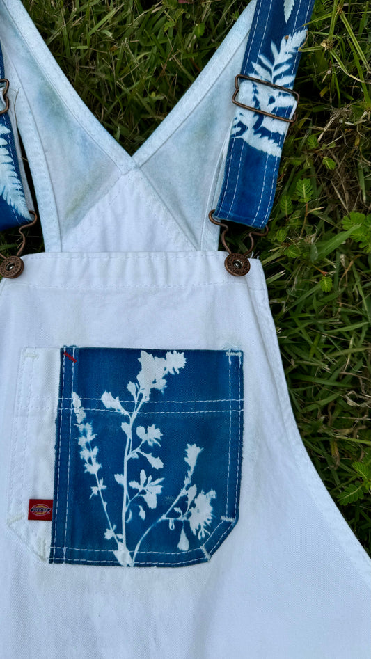 Dickies White Short Overalls • Small