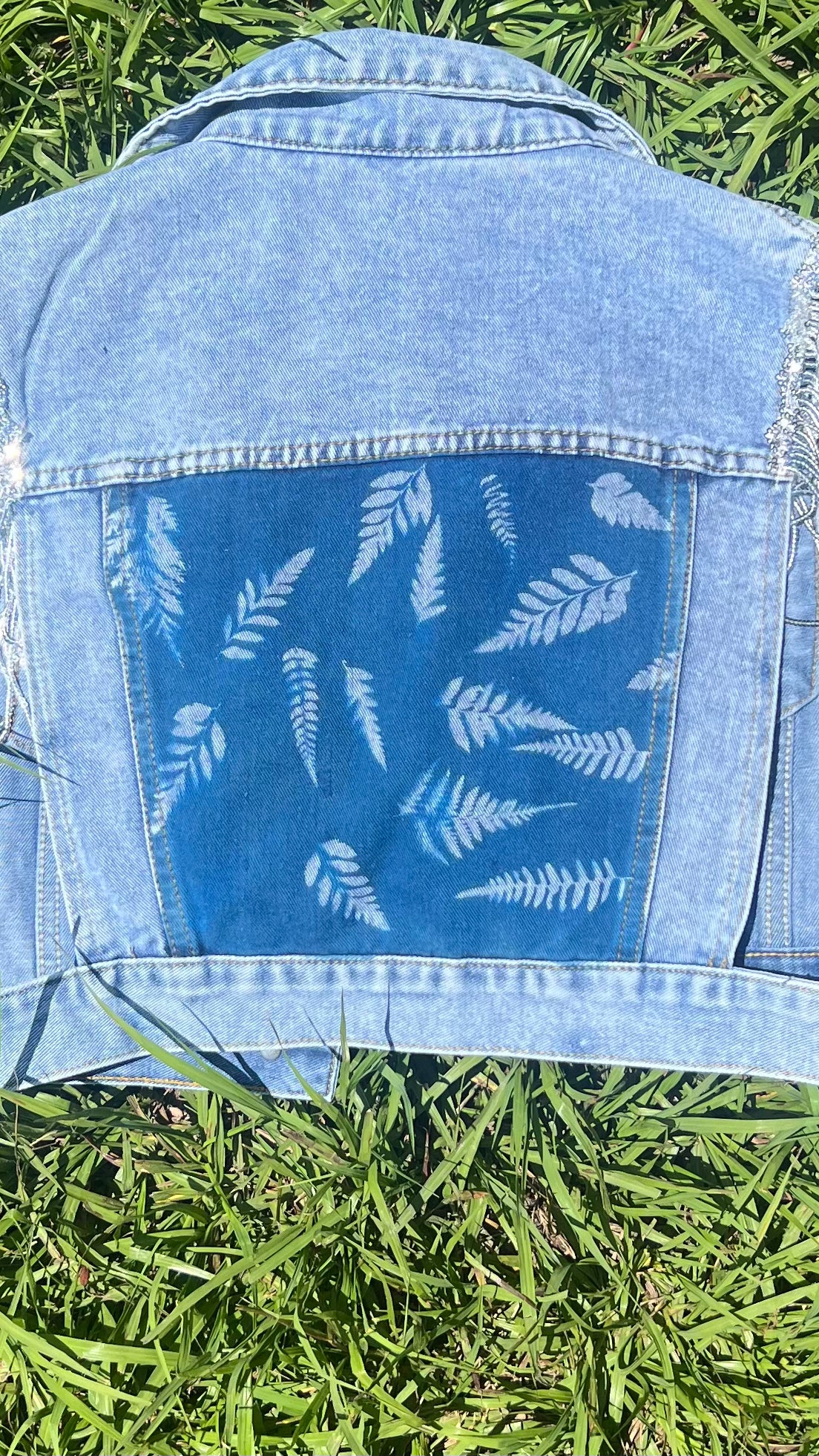 Sleeveless Jean Fringe Jacket • XS