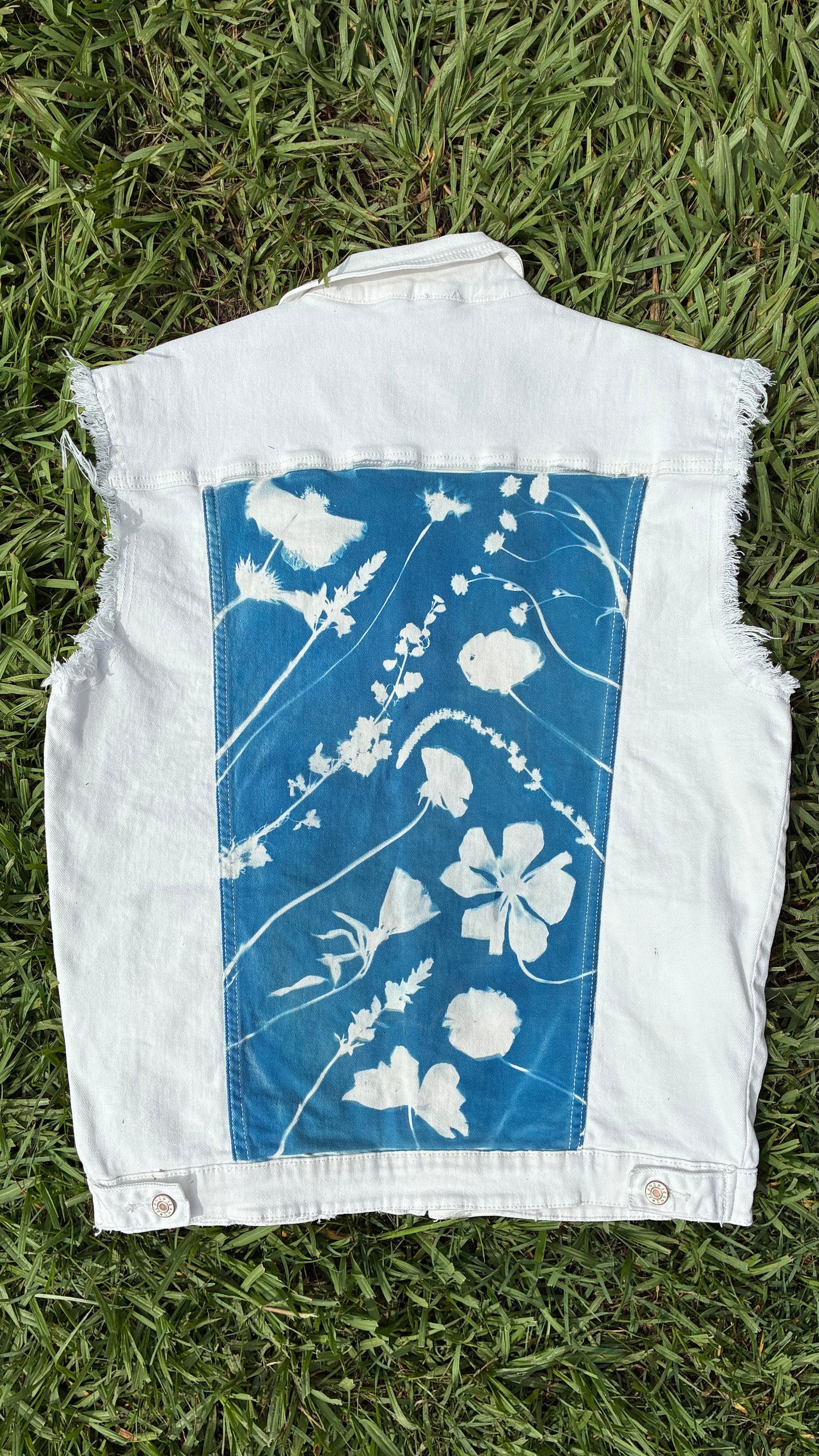 Fashion Jeans white denim vest • XL
