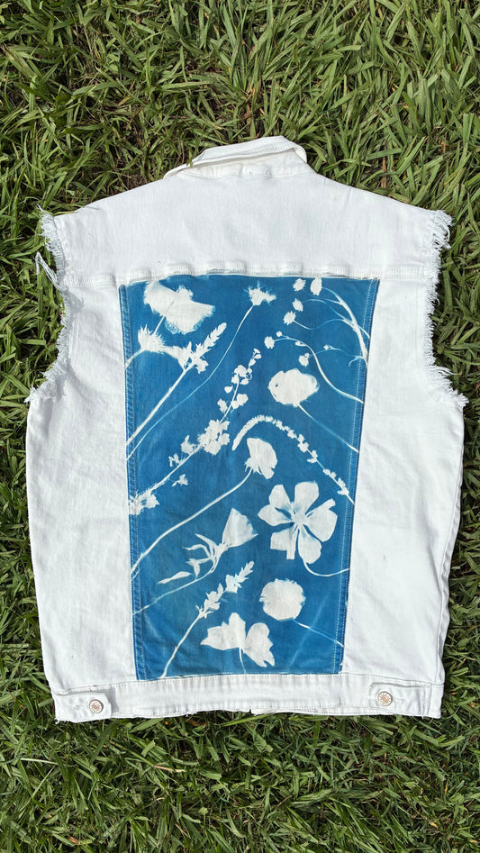 Fashion Jeans white denim vest • XL