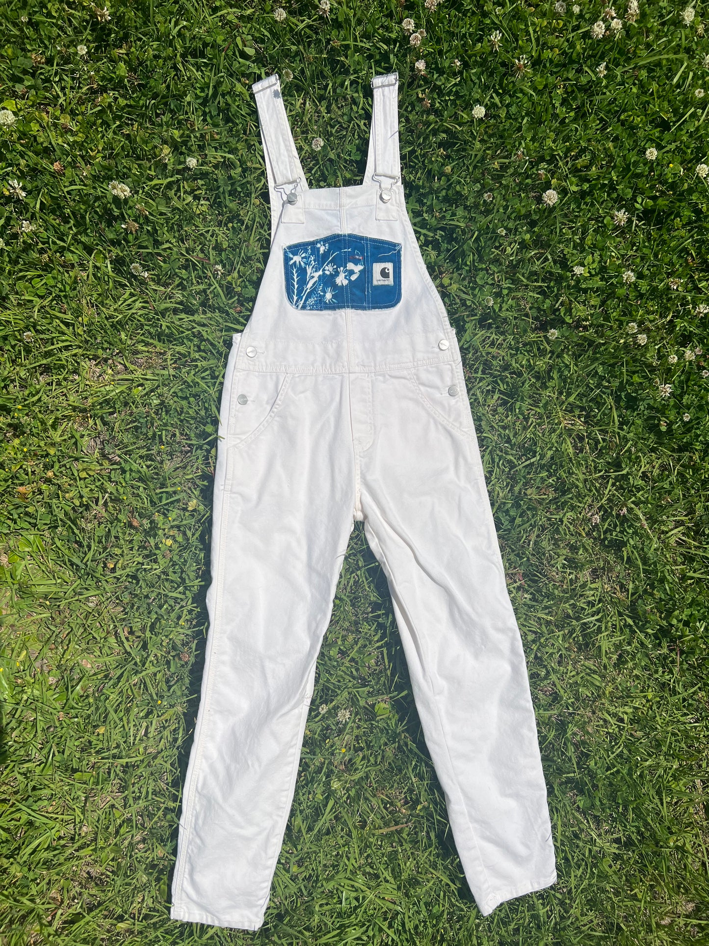White sales carhartt overalls